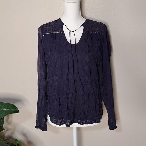 Anthropologie Tops - Anthropologie Tiny Sheer Long Sleeve Top
